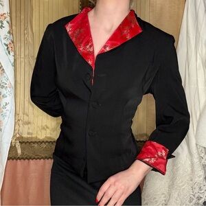 Jessica Howard Black Blazer with Red Lining